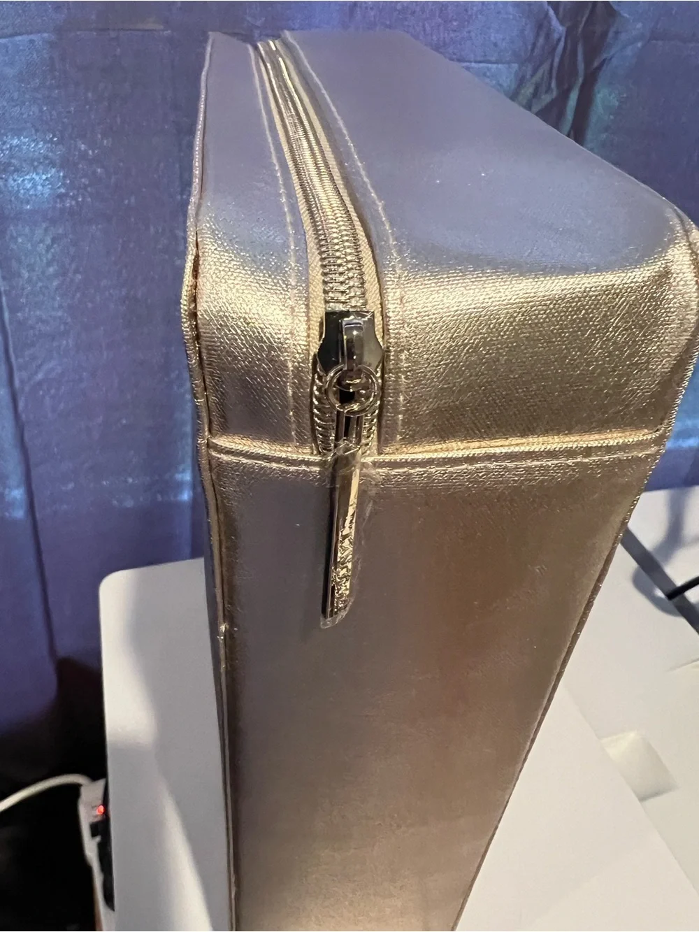 Metallic Rose Gold cosmetic bag—-4